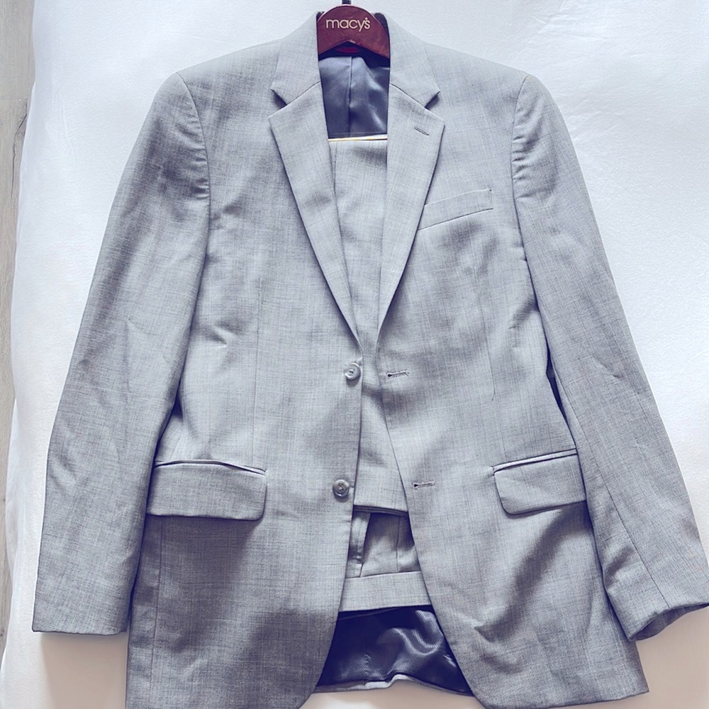 Alfani Light Gray Men's Two-Button Suit Jacket